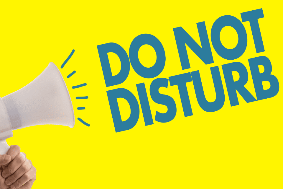 A megaphone with the words "Do Not Disturb"