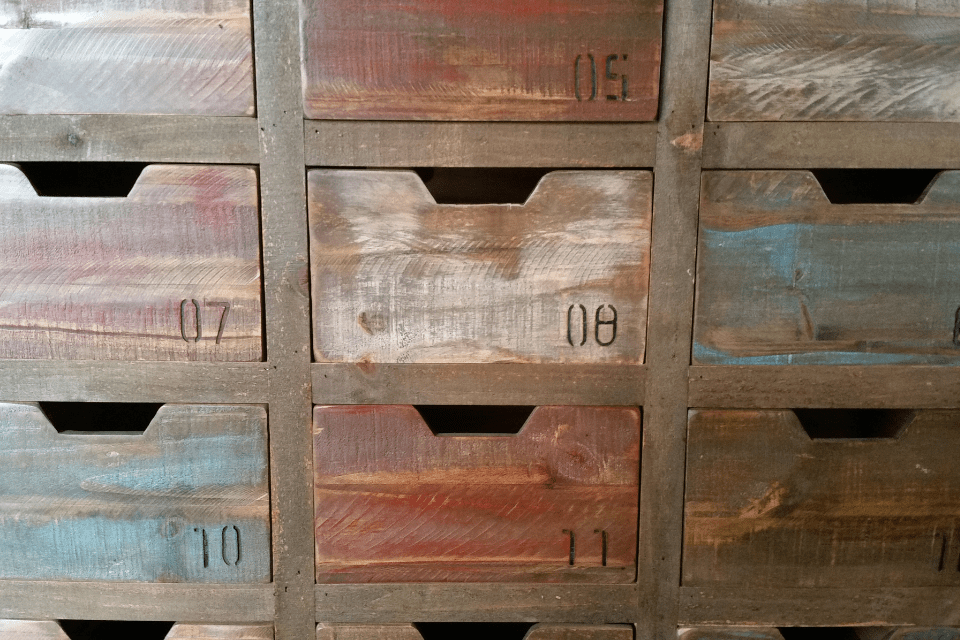 Wood storage bins