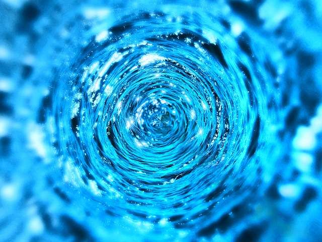 a vortex in the water to the point of concentration