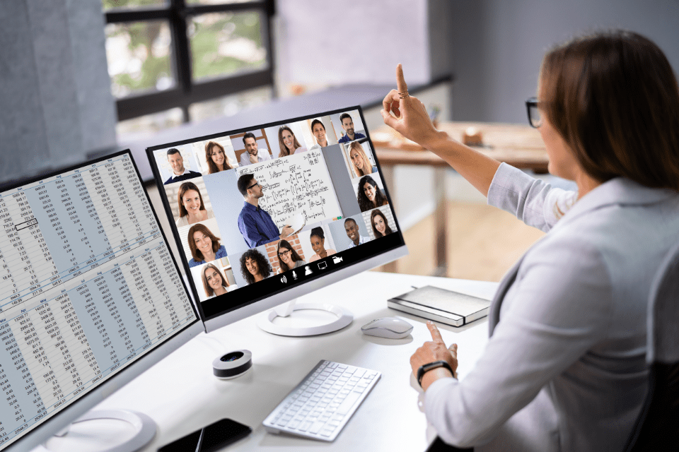 a virtual corporate training session