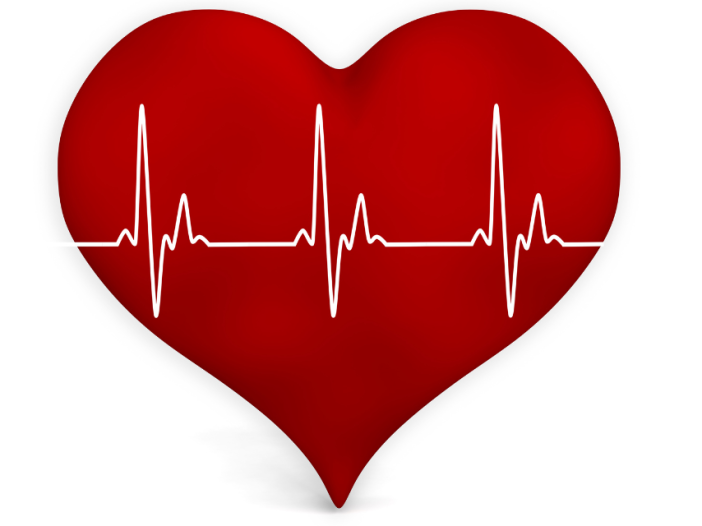 Image of red heart with white heart rate measurements