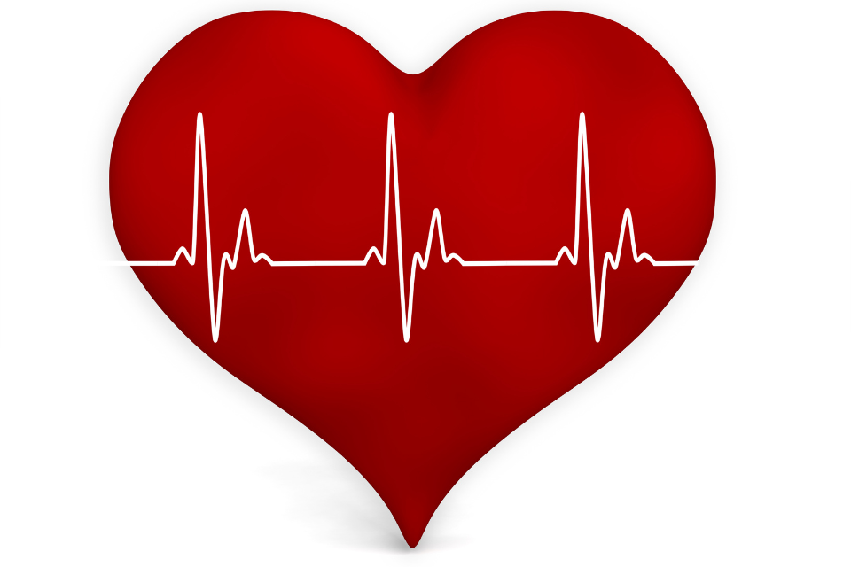 Image of red heart with white heart rate measurements
