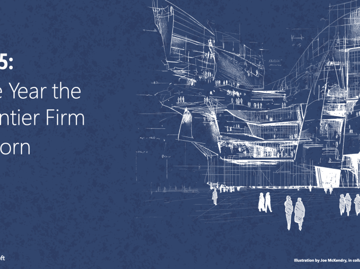 The cover of the Microsoft Work Trend Index Report. "2025: The Year the Frontier Firm is Born"